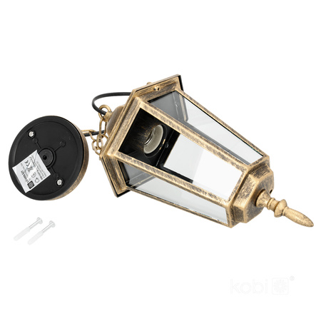 Lampa Sufitowa Wisząca Ogrodowa Zewnętrzna Zwis E27 Złota IP54 LO 4105 Kobi
