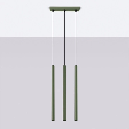 Lampa Wisząca Sufitowa Zwis Tuba Spot 3x G9 Oliwkowa Pastelo Ocean Green SL.1520 Sollux