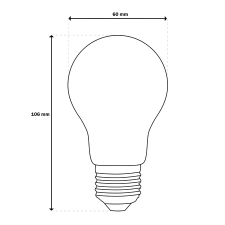 Żarówka LED E27 A60 4W = 40W 470lm 3000K Ciepła 360° FILAMENT LUMILED