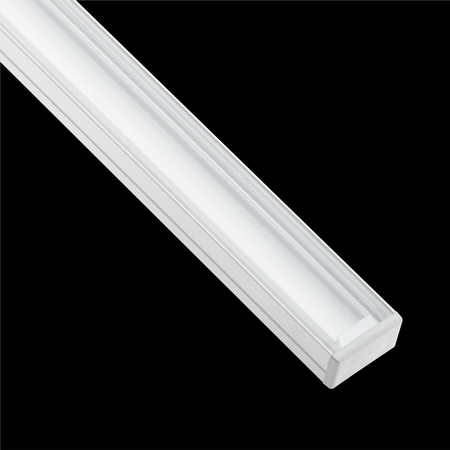 Profil Aluminiowy Anodowany do LED KM35 Srebrny Natynkowy 2m + Przesłona przeźroczysta + Zaślepki