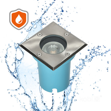 Oprawa Najazdowa Dogruntowa Kwadratowa GU10 IP65 Chrom Entrada Kobi