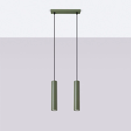Lampa Wisząca Sufitowa Zwis Tuba Spot 2x GU10 Oliwkowa Lagos Ocean Green SL.1485 Sollux