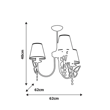 Lampa Sufitowa Żyrandol CHARLOTTE Różowa 3xE14 Milagro