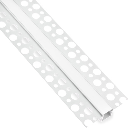 Profil Aluminiowy Podtynkowy Architektoniczny do LED Wpuszczany do Płyt KARTON / GIPS 2m + Mleczny Klosz