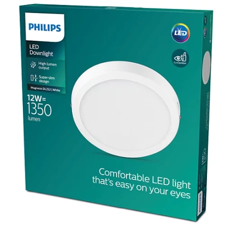 Lampa Sufitowa Plafon LED 12W 1350lm 4000K Biała Magneos Philips