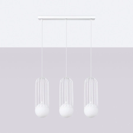 Lampa Sufitowa Wisząca Zwis 3x G9 Nieregularna Biała Nowoczesna Brina Sollux