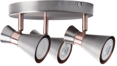 Oprawa lampa sufitowa MILENO 3x GU10 srebrna miedziana Kanlux