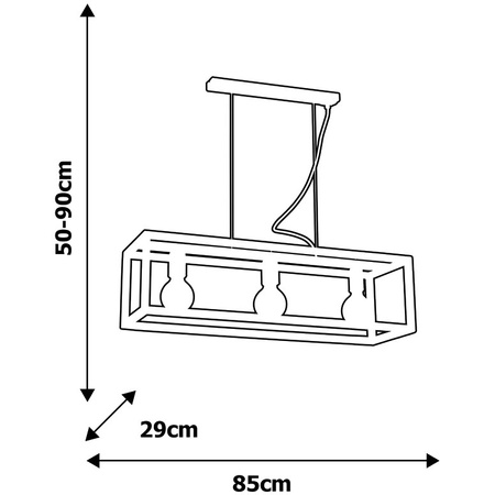 Lampa wisząca nowoczesna metalowa czarna CAGE 3x E27 MiLAGRO
