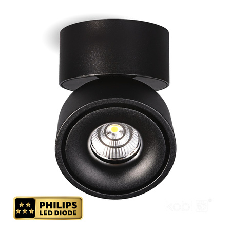 Oprawa Sufitowa LED 10.5W 680lm 3000K Ciepła Ściemnialna CRI90 Czarna Lahti Kobi