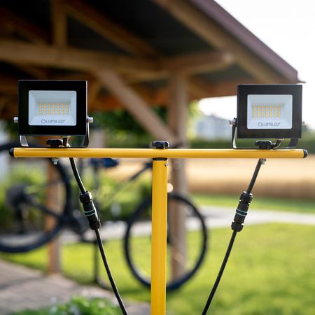 Naświetlacz LED ZUNA2 Halogen Lampa 2x 20W 6500K na Statywie + Przewód + Złącze Hermetyczne LUMILED