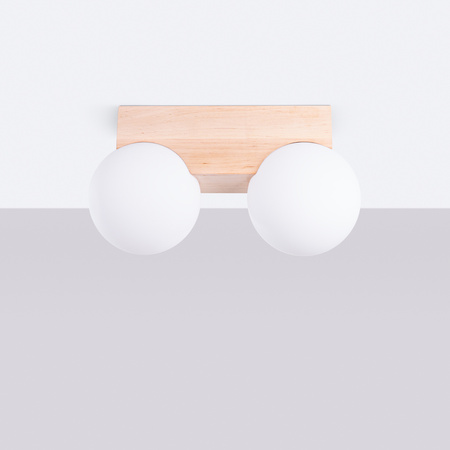 Lampa Sufitowa 2x G9 Naturalne Drewno BULBO Peach Puff SL.1683 Sollux