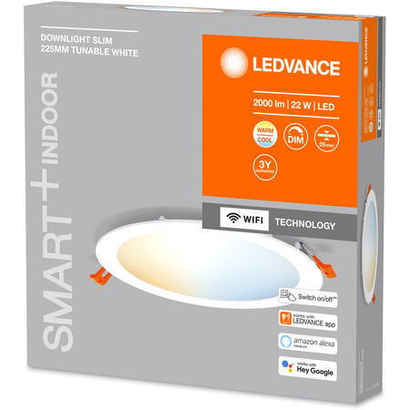 Oprawa Podtynkowa Panel LED DOWNLIGHT 22W 2000lm CCT 22,5cm SMART+ WIFI LEDVANCE