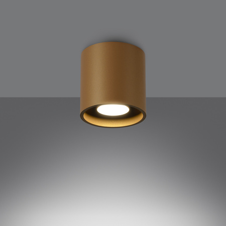 Lampa Sufitowa Oprawa Natynkowa SPOT TUBA GU10 Cylindryczna Złota Minimalistyczna Orbis Sollux