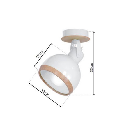 Lampa Ścienna Kinkiet OVAL Biała 1xE27 Milagro