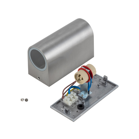 Lampa Ogrodowa Zewnętrzna Kinkiet Elewacyjny Oprawa Natynkowa GU10 Srebrna Wodoodporna IP54 Nowoczesna ARRIS 9515 Nowodvorski