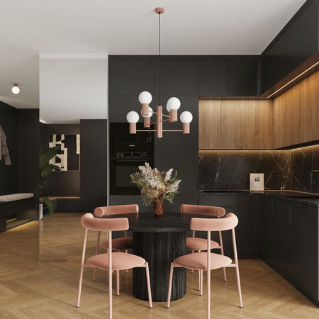 Lampa Wisząca Żyrandol 6x G9 Aluminiowa Mokka Halo French Sky SL.1834 Sollux