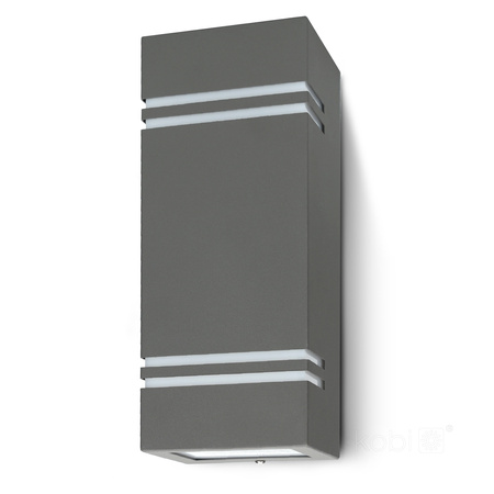 Lampa Ogrodowa Kinkiet Elewacyjny Zewnętrzny 2x GU10 IP44 Szara Quazar Kobi