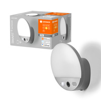 Lampa Ogrodowa Zewnętrzna Kinkiet Elewacyjny 15W 950lm 3000K Ciepła z Czujnikiem Ruchu i Światła Kamera HD Ściemnialna IP44 Szary SMART+ WiFi Camera Ledvance