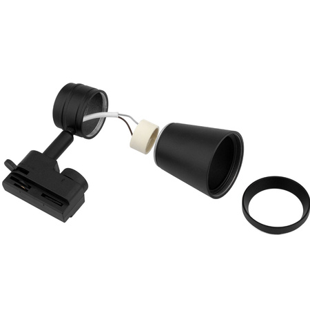 Reflektor Szynowy GU10 Czarny AURA Lampa do Szynoprzewodów Jednofazowych