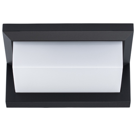 Lampa Ogrodowa LED Kinkiet Elewacyjny 12W Oprawa Architektoniczna Prostokąt Lagos Czarna z Czujnikiem Ruchu