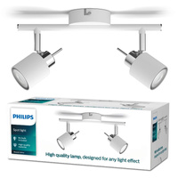 Lampa Sufitowa Reflektor Natynkowy 2x GU10 Biała Meranti Philips