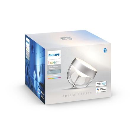 Lampka Biurkowa LED Nocna 8.2W 570lm IP20 White and Color Ambiance RGB + TW Srebrna Inteligentna SMART Zigbee Bluetooth Iris Philips HUE