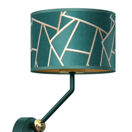 Lampa Ścienna Kinkiet ZIGGY Zielona Złota Zielona 1xE27+1x mini GU10 Milagro