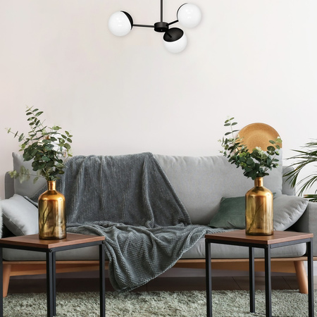 Lampa Sufitowa Żyrandol SFERA Czarna 3xE14 Milagro