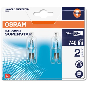 2x Żarówka Halogenowa G9 50W 740lm 2800K OSRAM HALOPIN Blister