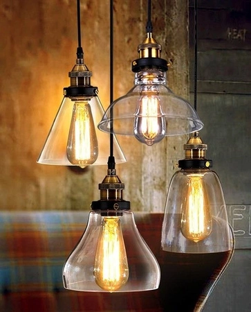 Lampa wisząca sufitowa szklana bursztynowa loft E27 Volteno Moon Amber