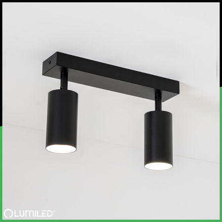 Lampa Sufitowa Plafon SPOT TUBA Reflektor Oprawa Halogenowa Skośna 2x GU10 TABULA LUMILED