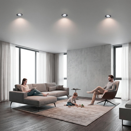 Oprawa HALOGENOWA Podtynkowa Ruchoma GU10 MR16 Okrągła Czarna CASSIO LUMILED