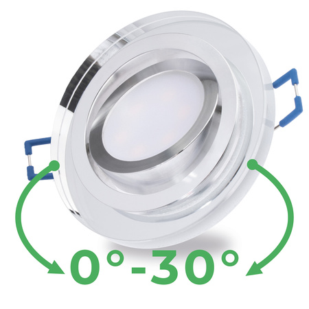 Oprawa Halogenowa Podtynkowa Lampa Sufitowa Szklana Okrągła Ruchoma GU10 ARIAN LUMILED