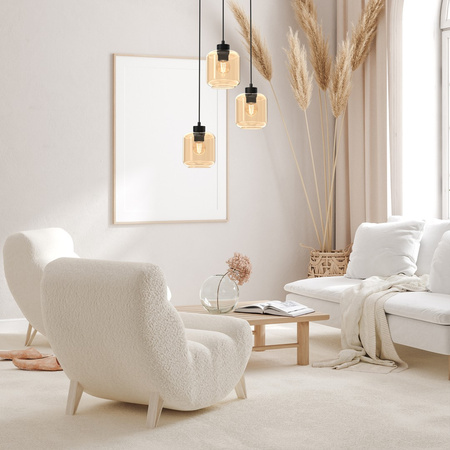 Lampa Wisząca Sufitowa SOMBRA Bursztynowa 3xE27 Milagro