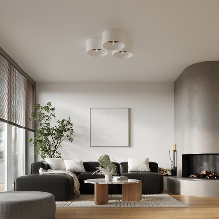 Lampa Sufitowa Plafon E27 Owalna Ciemny Brąz Skandynawska Telesto Sollux