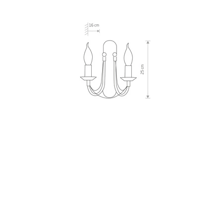 Kinkiet Ścienny Lampa Natynkowa 2x E14 Czarna Klasyczna ARES 203 Nowodvorski
