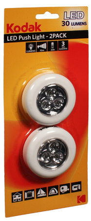 2x LAMPKA LED PUSH LIGHT meblowa 30lm 6xAAA KODAK