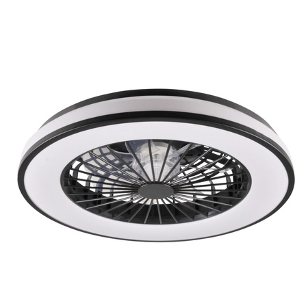 Plafon LED Oprawa Sufitowa Z Wentylatorem 48W 5300lm CCT 120° Biała Czarna Ściemnialna Kenya Sanico Goldlux
