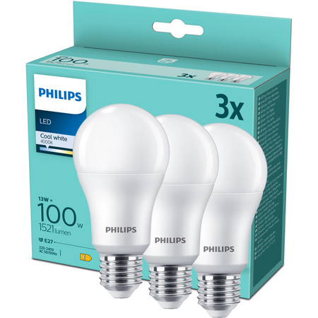 3x Żarówka LED E27 A67 13W = 100W 1521lm 4000K Neutralna 180° Essential Philips