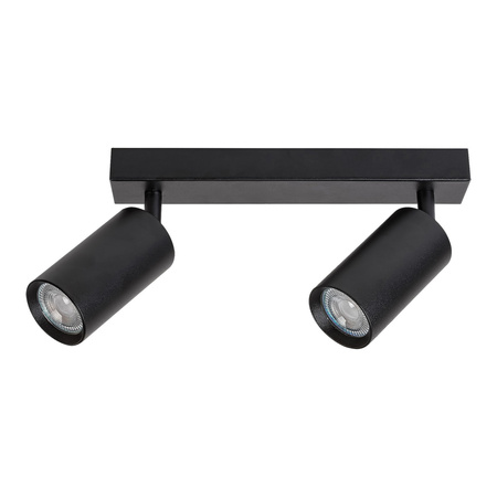 Lampa Sufitowa Oprawa Halogenowa Punktowa Spot Reflektor Tuba 2x GU10 Czarny Minimalistyczny Solo Rabalux