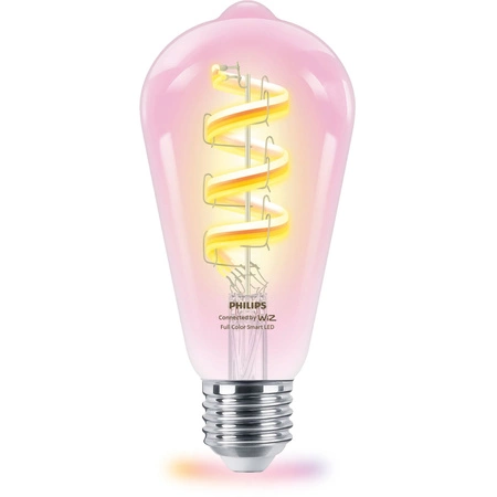 Żarówka LED E27 Edison ST64 6.3W = 40W 470lm 2200-6500K RGB + TW FILAMENT Inteligentna SMART WiFi Bluetooth Aplikacja WiZ Philips
