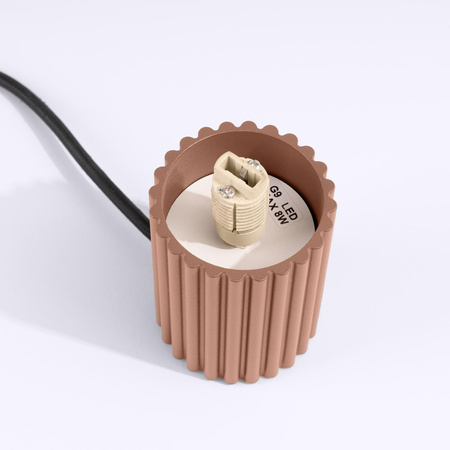 Lampa Biurkowa Stołowa G9 Okrągła Brązowa Nowoczesna Matowa Halo Sollux