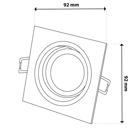 Oprawa HALOGENOWA Podtynkowa Ruchoma GU10 MR16 Kwadrat Biała CASSIO LUMILED