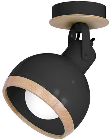 Lampa Ścienna Kinkiet OVAL Czarna 1xE27 Milagro