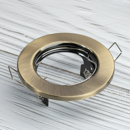 Oprawa HALOGENOWA Podtynkowa Stała Okrągła Antyk Blacha GU10 MR16