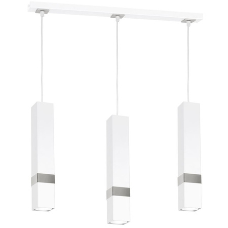 Lampa wisząca Tuba Zwis VIDAR Biały + srebrny 3x GU10 Milagro Metal Styl nowoczesny