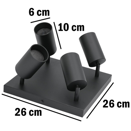 Lampa sufitowa QUALIS SPOT Oprawa Halogenowa 4xGU10 Czarna