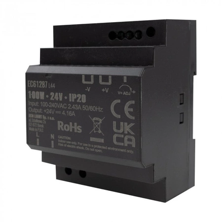 Zasilacz na Szynę DIN do Taśm LED 100W 24V 4.16A IP20 PREMIUM Ecolight