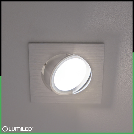 Oprawa Halogenowa Podtynkowa Lampa Sufitowa Kwadrat Ruchoma GU10 MR16 Srebrna TRIAM LUMILED