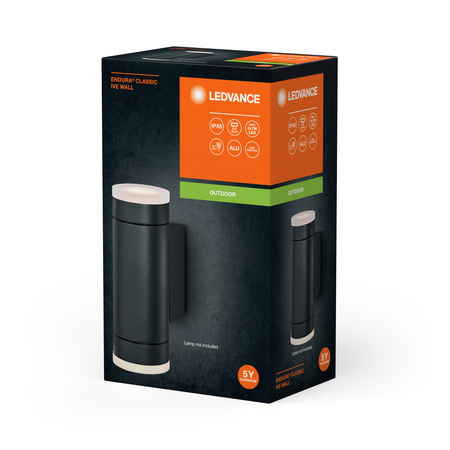 Lampa Ogrodowa Zewnętrzna Kinkiet Elewacyjny LED GU10 IP65 IK06 Szary Endura Ledvance